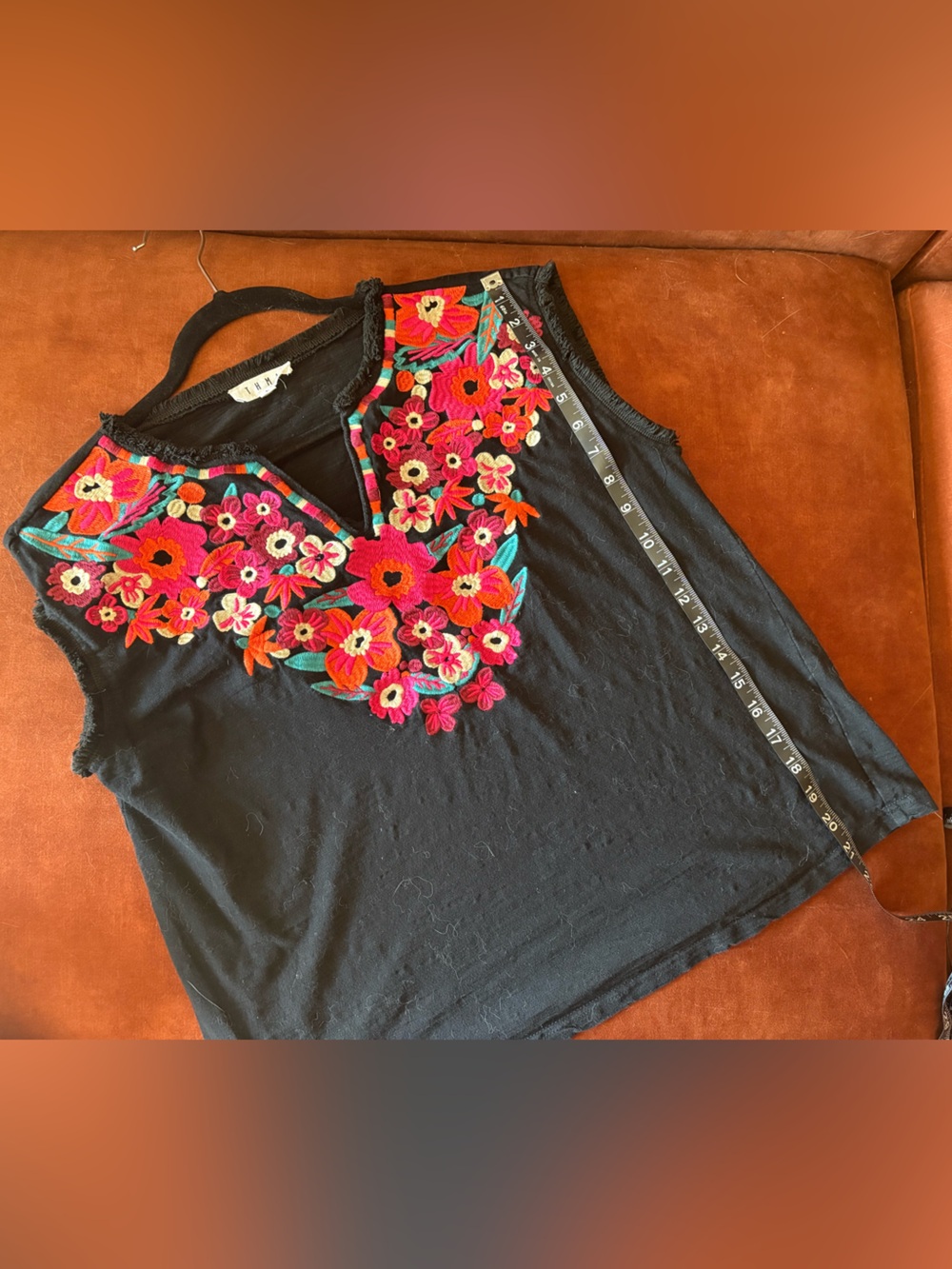 THML Black Embroidered Floral Top - Picture 5 of 5